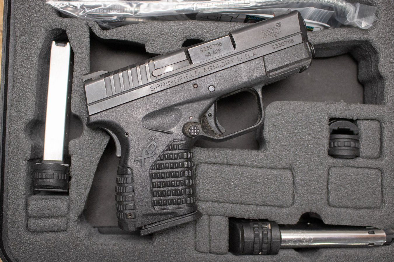 SPRINGFIELD XDS-45 3.3 45ACP Police Trade-In Pistol with Case, Three Magazines (Good Condition)